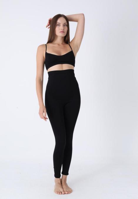 Colanți Modelatori Postnatali, cu Talie înaltă și Bandă Lată de Susținere,Culoare Negru,Engros